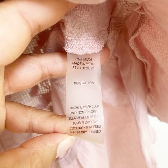 Soft Surroundings embroidered mauve artisan tank blouse - Picture 7 of 8